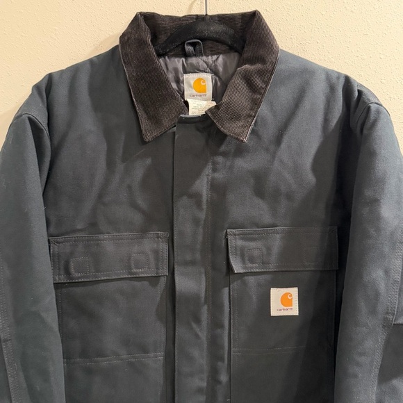 Carhartt Men’s 46 Black C03 Detroit Style Chore Jacket Rugged Workwear Utility - Picture 4 of 6